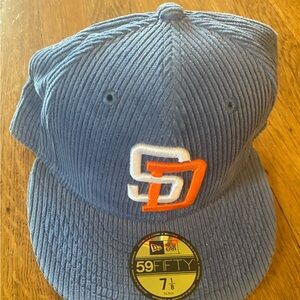 New Era Baby Blue Curduroy 59FIFTY Fitted SD Padres Cap